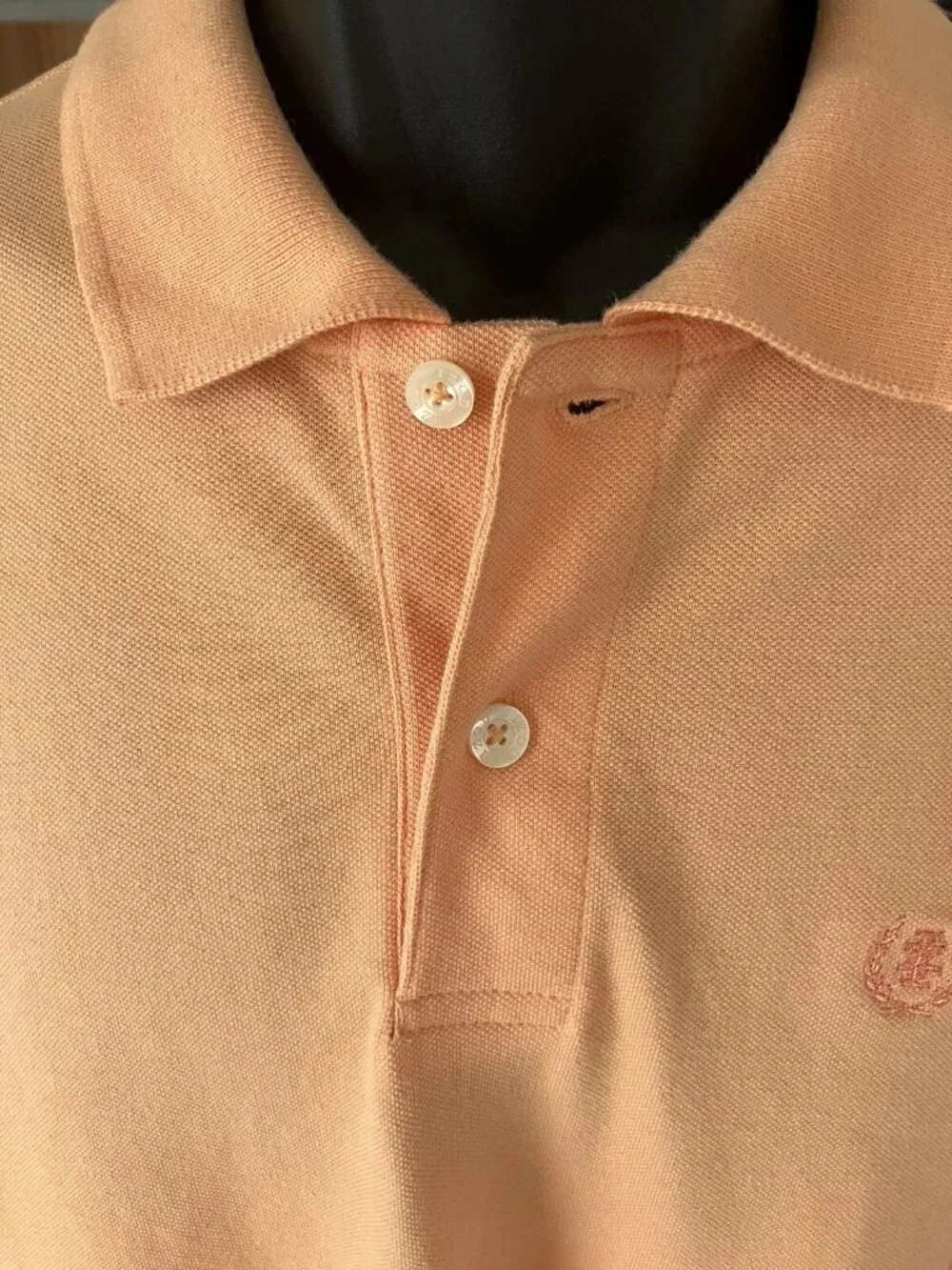 Izod luxury sport men's cotton pique polo solid peach interlock short sleeve L - Picture 3 of 8